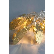 Gold Yaprak Metal Işık Zinciri